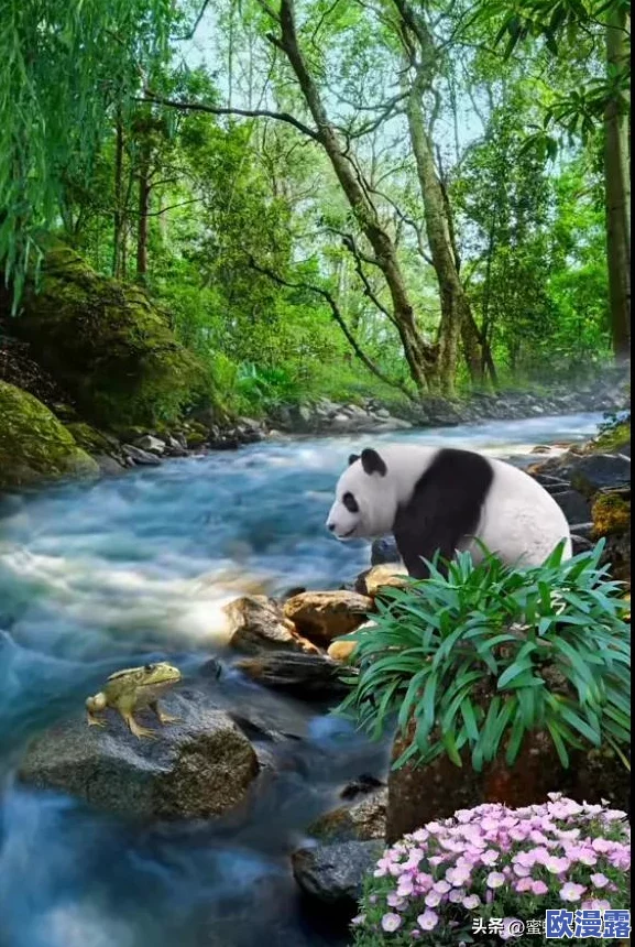 浓密的森林小溪在流淌水,听着水声仿佛能感受到大自然的宁静与美好 浓密的森林小溪在流淌水,听着水声仿佛能感受到大自然的宁静与美好